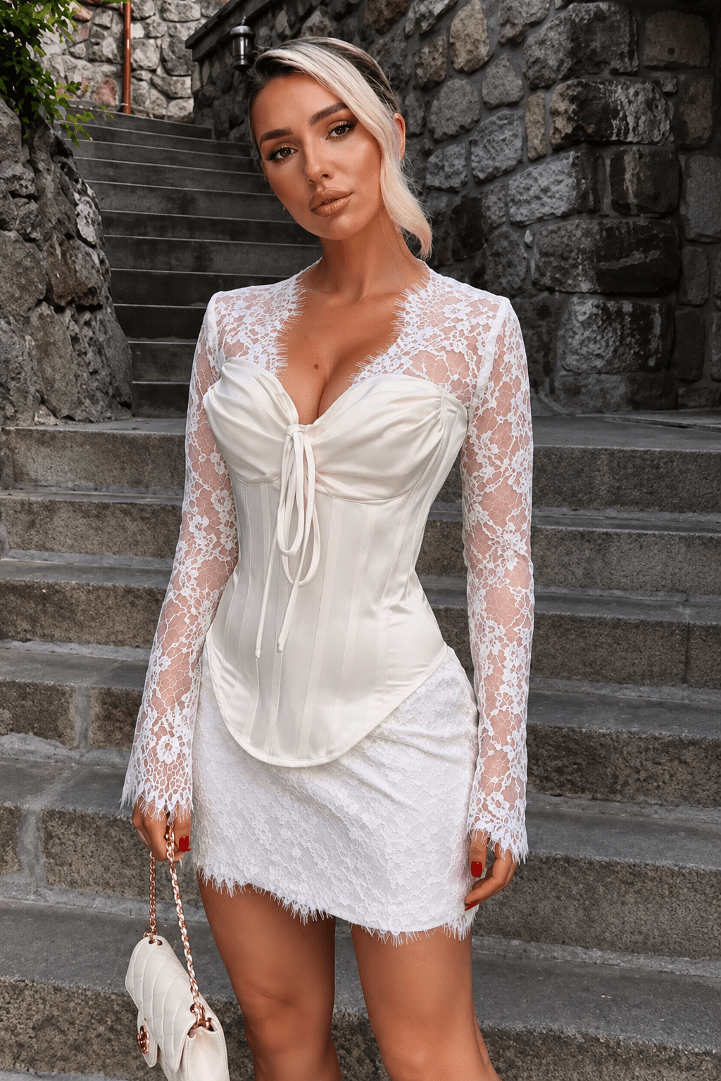 ELISE LACE MINI DRESS
